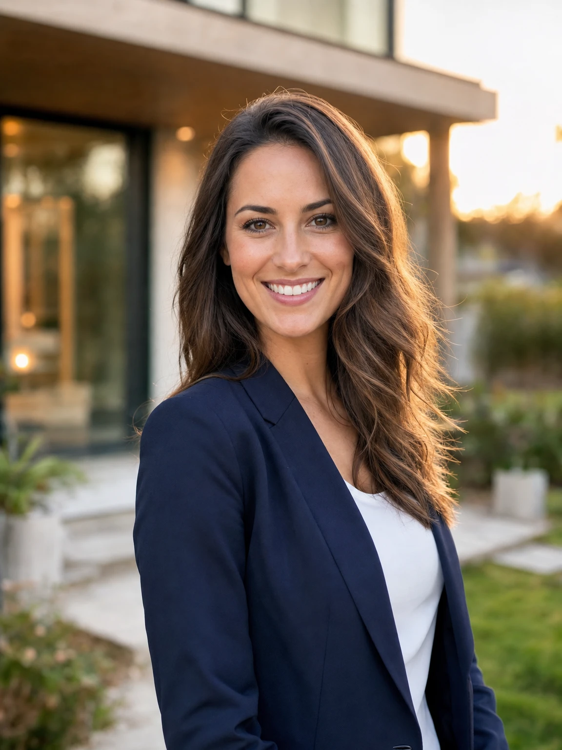real estate agent photo ideas - outdoor golden hour headshot